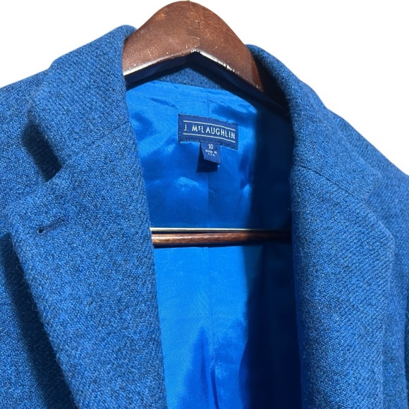 J. McLauglin 100% Shetland Wool Tweed Blazer Jacket Size 10 - Picture 2 of 11